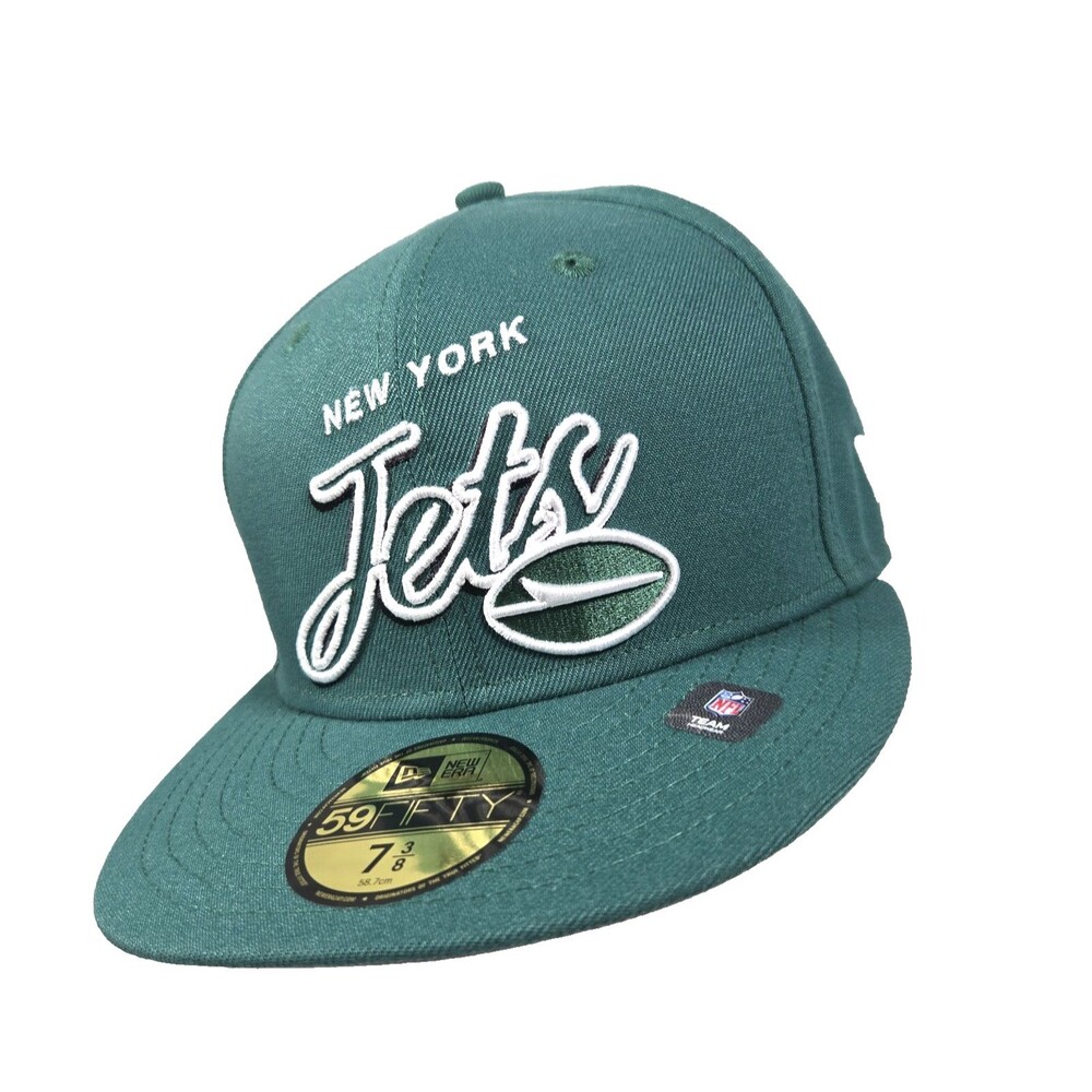 New York Jets New Era 59FIFTY Fitted Hat 7 3/8 Hat Cap Green NFL 50 Seasons New